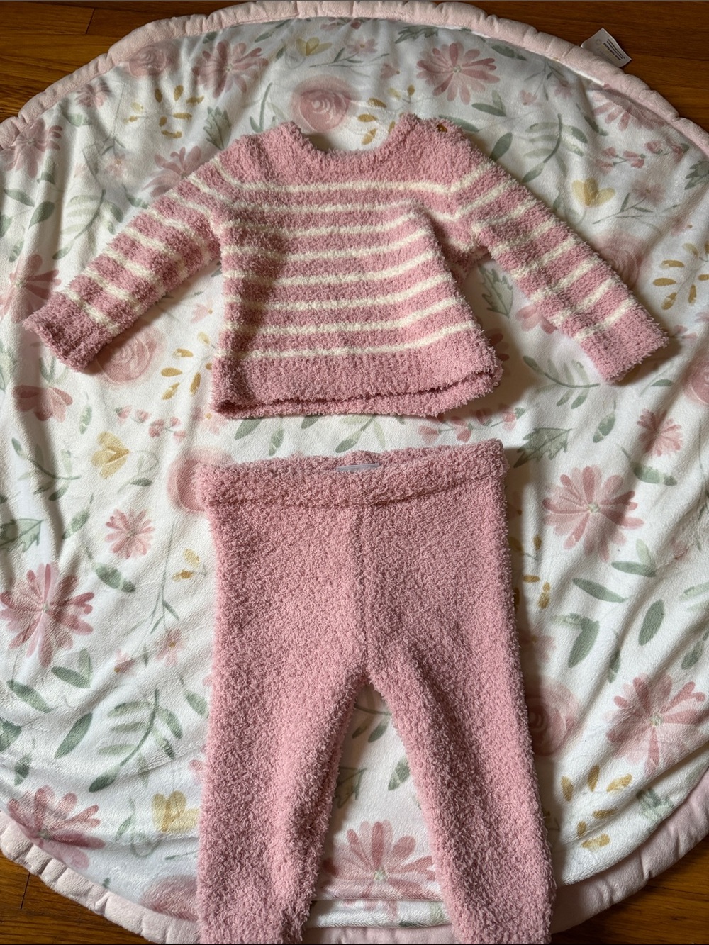 Cozy Pink Striped Kids Matching Set